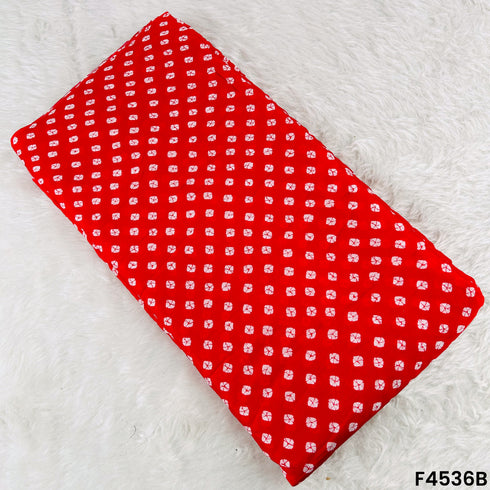 Bandhani Print Chinon Chiffon Fabric- F4536